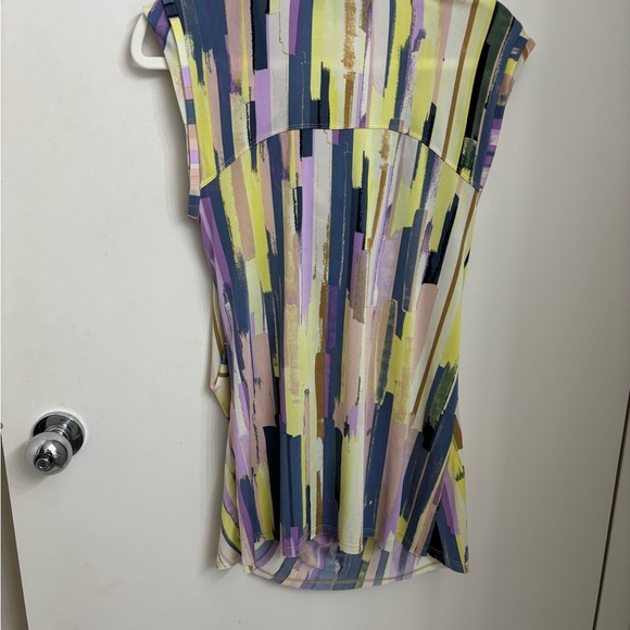 Simply Vera Vera Wang Purple and Yellow Ruched Blouse - Picture 9 of 12